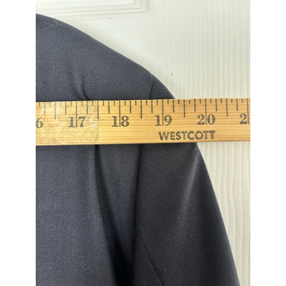 Lands' End 40R Gold Button‎ 100% Wool Blazer Sport Coat Jacket Navy Blue Preppy